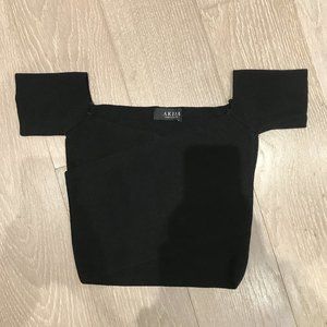 Drop shoulder wrap crop top